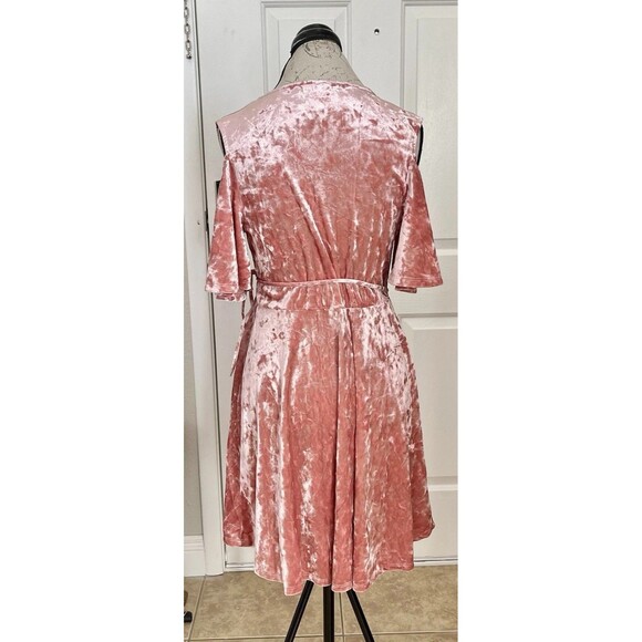 Miami Wrap Dress Small Off Shoulder Velvet Romantic Y2K 90s Festival Party - Picture 6 of 15